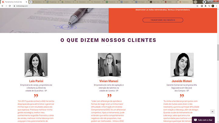 Estudo de aplicação do projeto Instituto Kaz